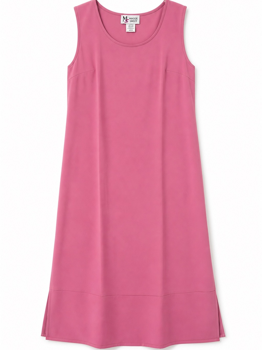 Maggie Sweet Women Sleeveless Shift Midi Dress Pink Medium